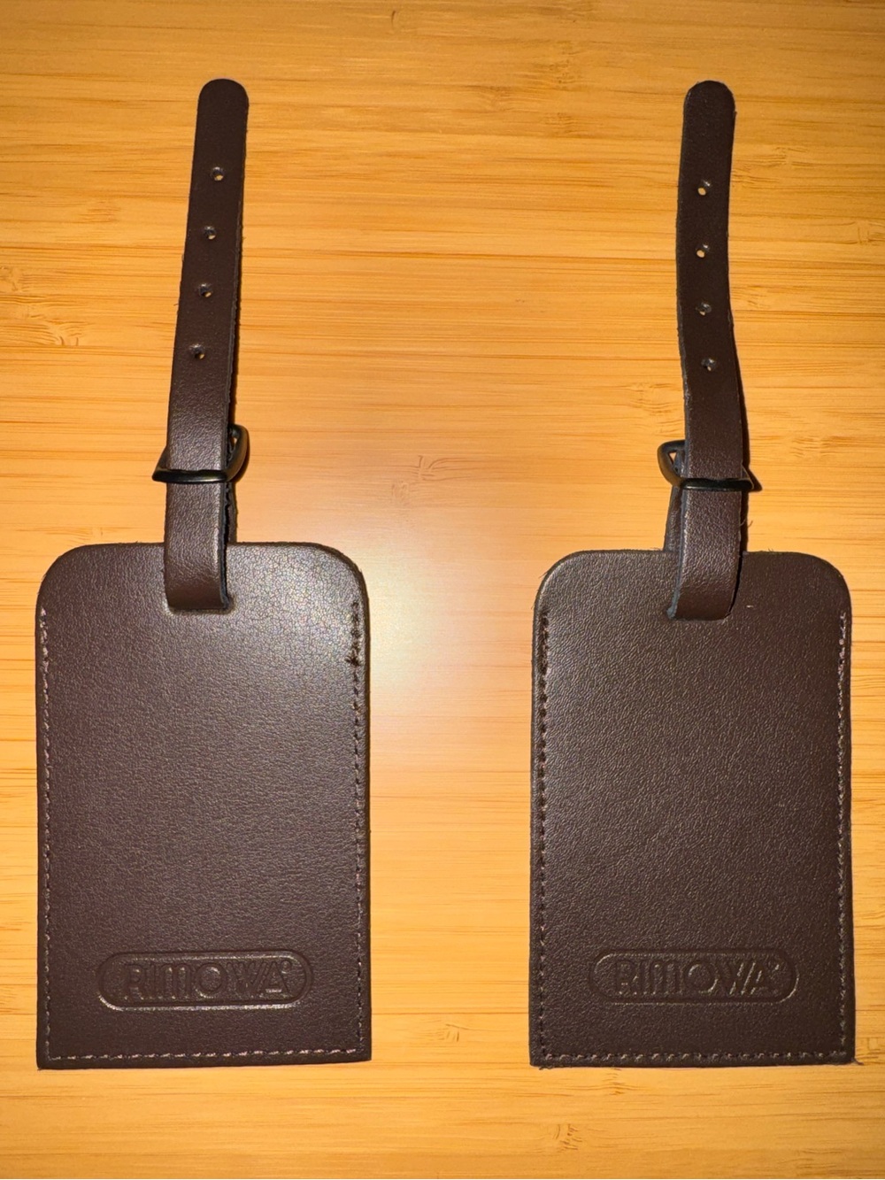 NWOT RIMOWA brown leather luggage tags